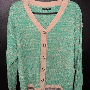 Love Tree Cable Knit Button Front Cardigan Sweater Size Medium Relaxed Fit